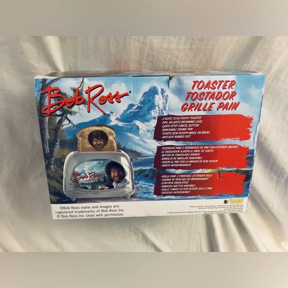 BRAND NEW Bob Ross Face 2 Slice Bread Toaster